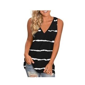 Longyuan (Amazon) black and white tie-dye effect tunic tank size XL EUC